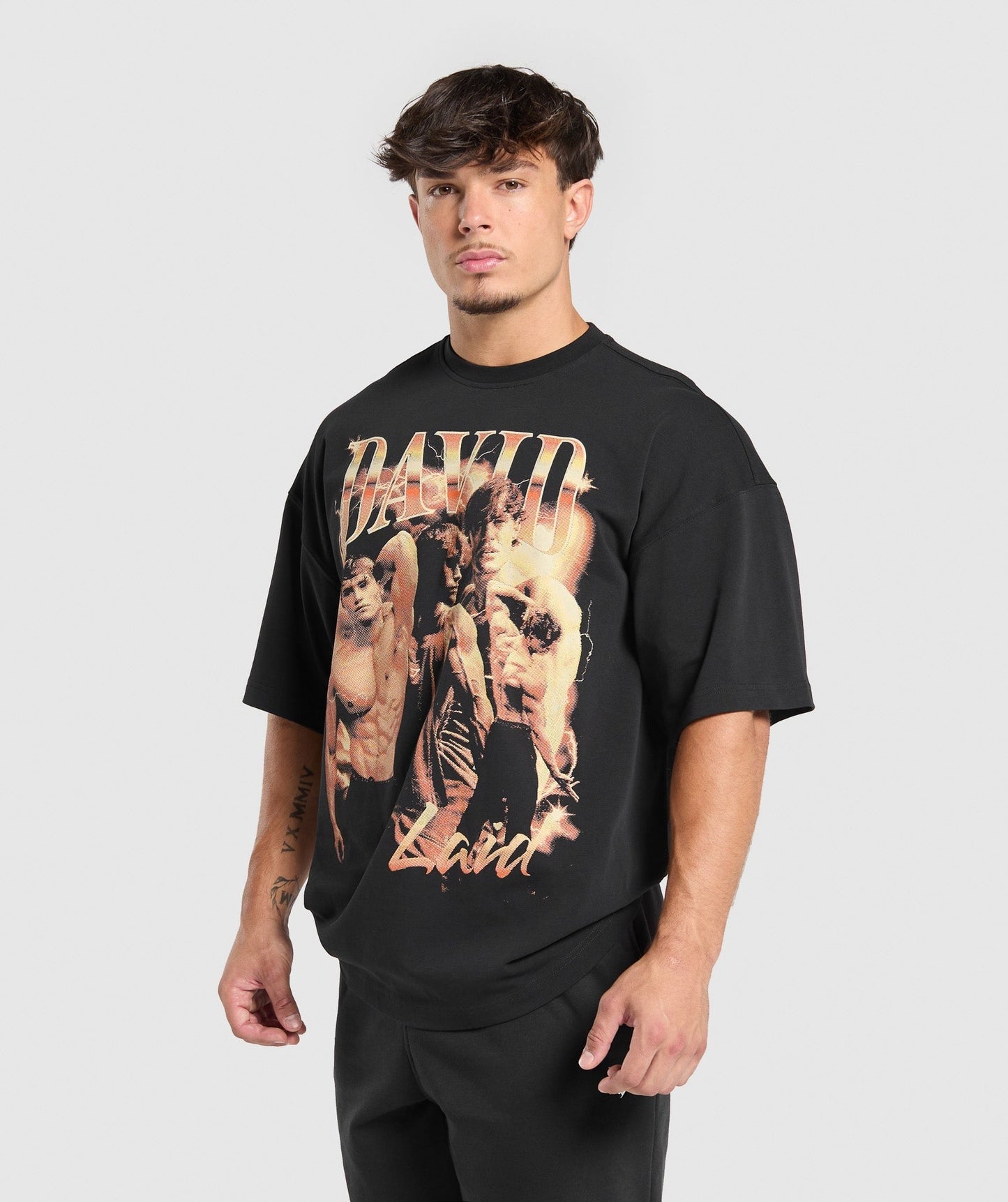 Gymshark David Bootleg Graphic T-Shirt - Black