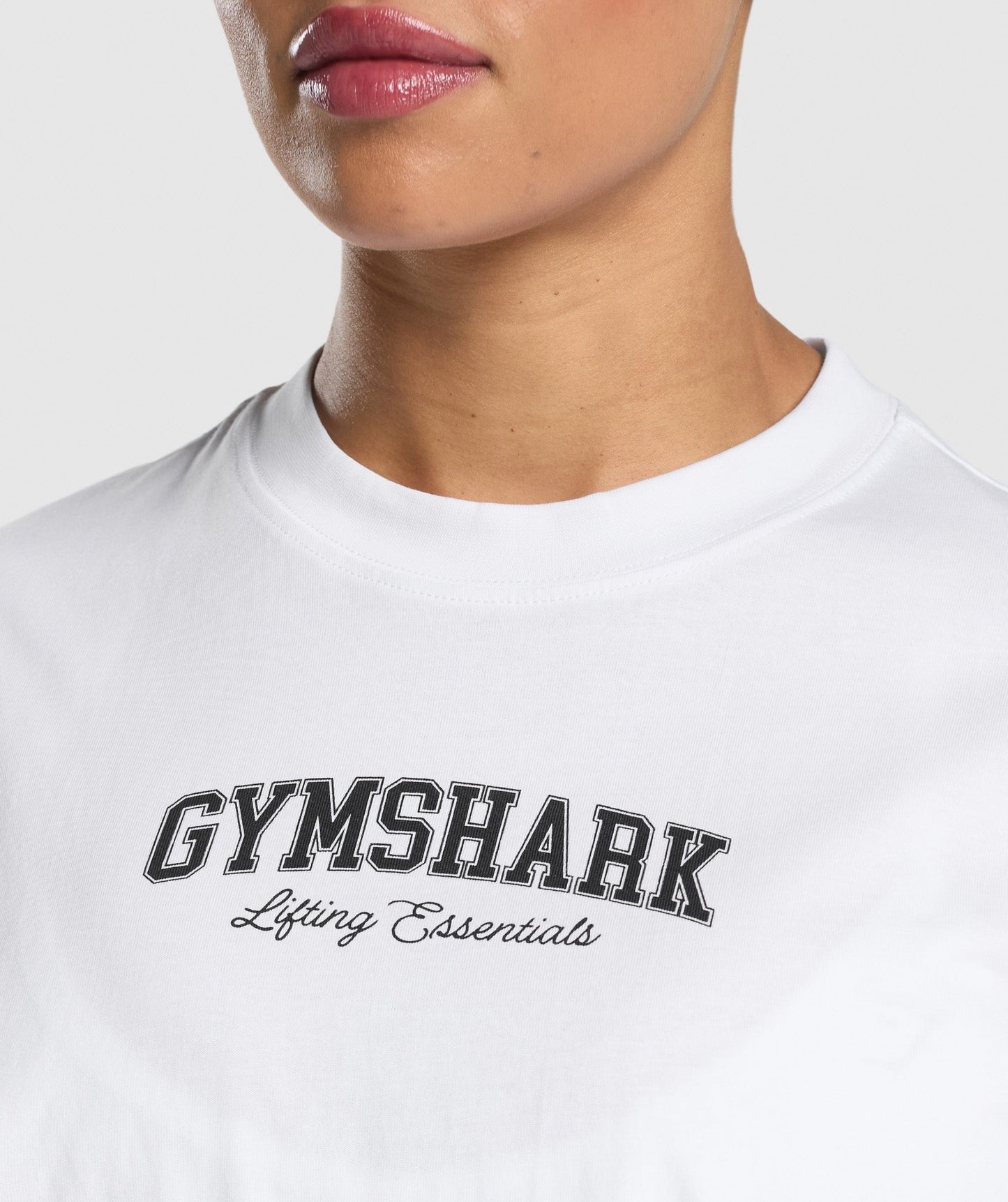 Gymshark Lifting Essentials Graphic Oversized T-Shirt - White