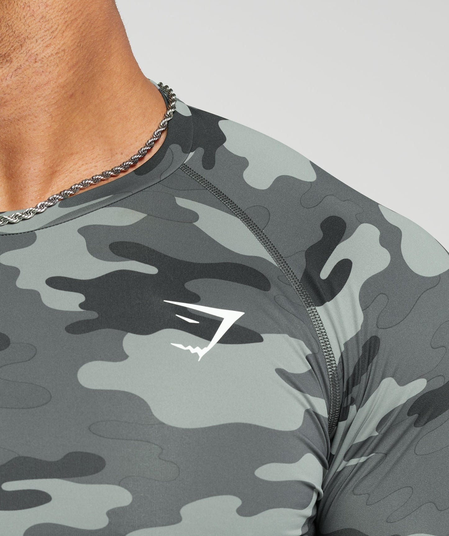Gymshark Element Baselayer Long Sleeve T-Shirt - Grey Print