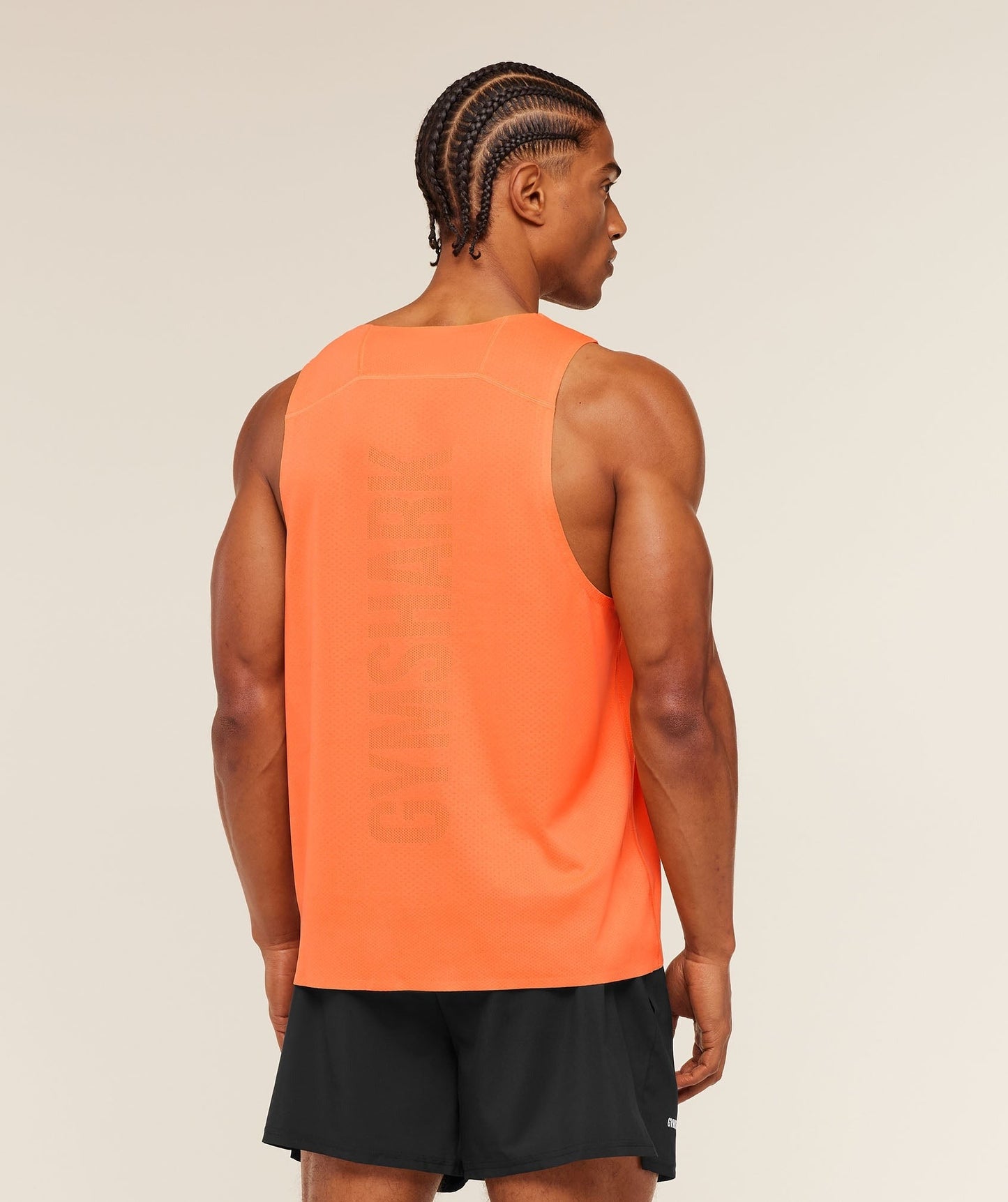 Gymshark Hybrid Engineered Jacquard Tank - Dayglow Peach