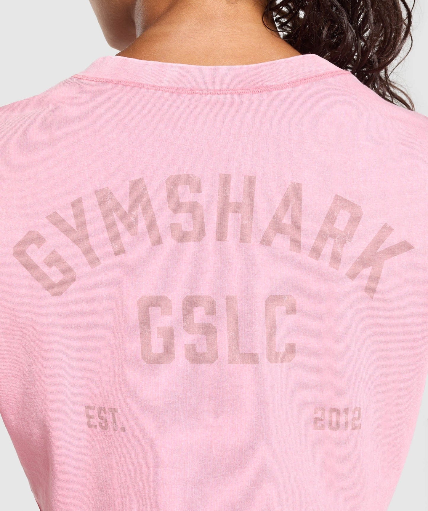 Gymshark GSLC Washed Graphic Crop Top - Sunset Pink