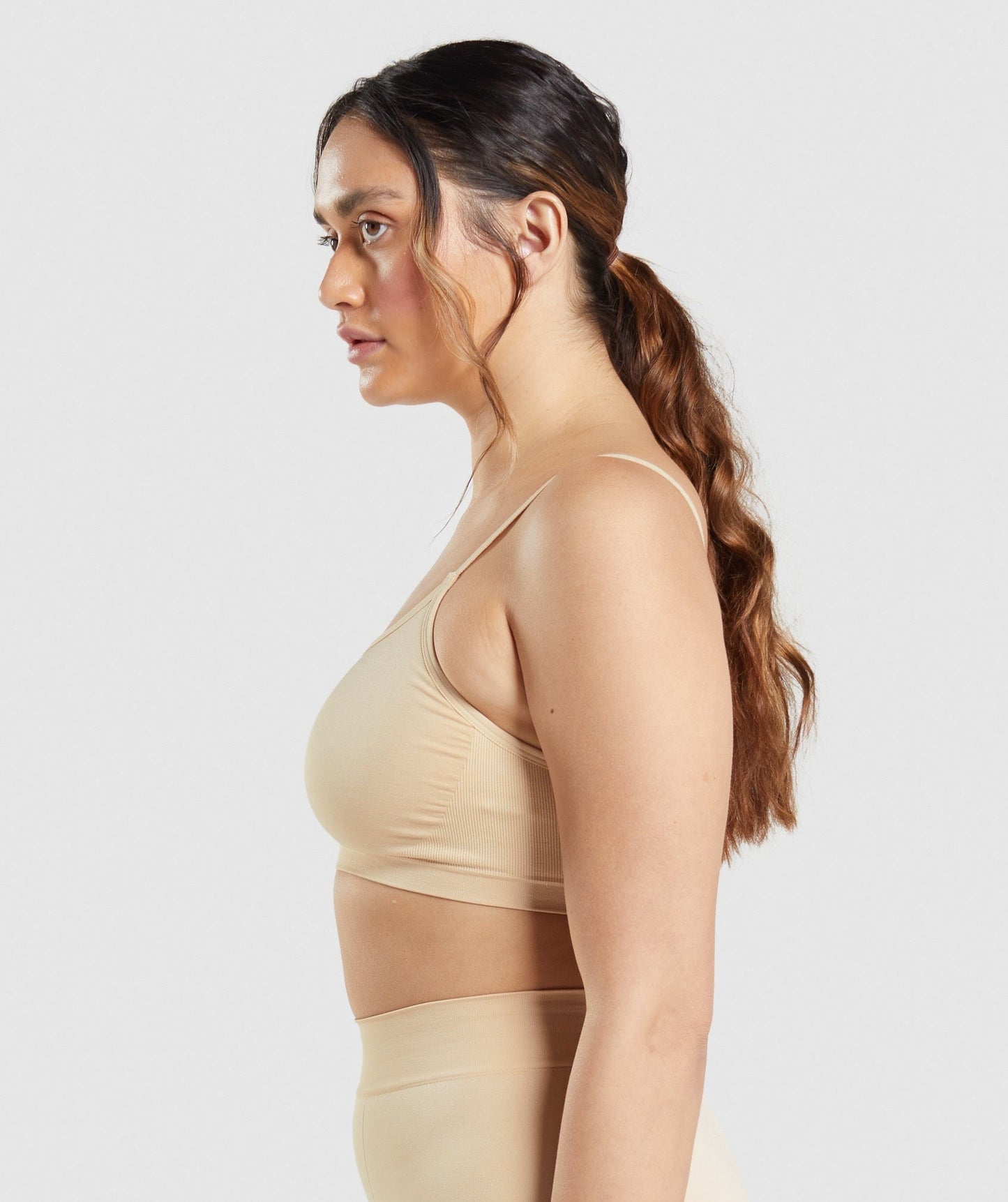 Gymshark Seamless Scoop Neck Bralette - Fawn Light Brown