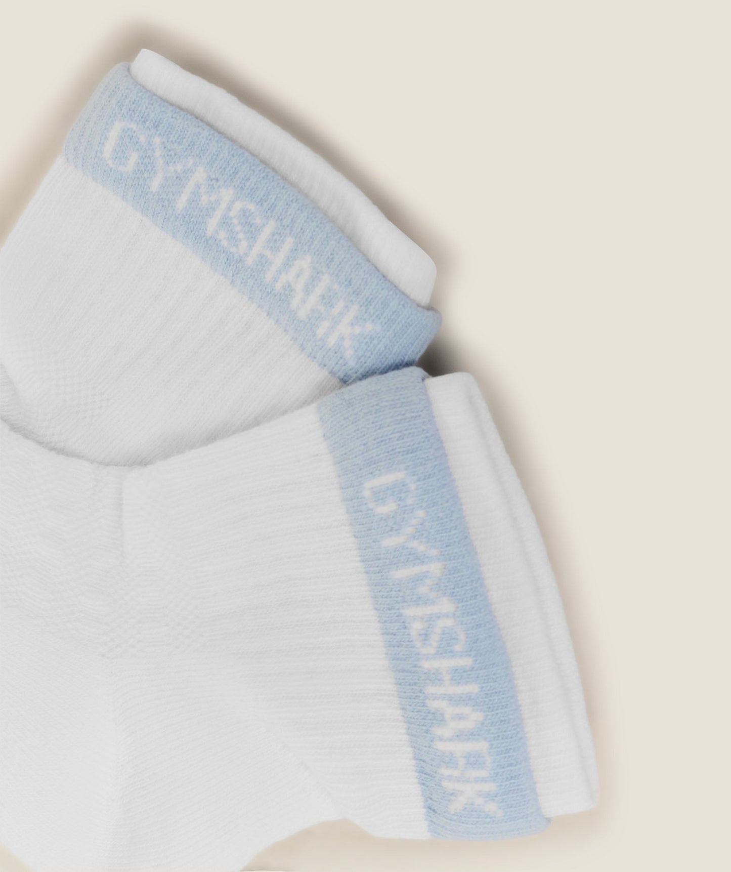 Gymshark Double Cuffed Socks Single - White
