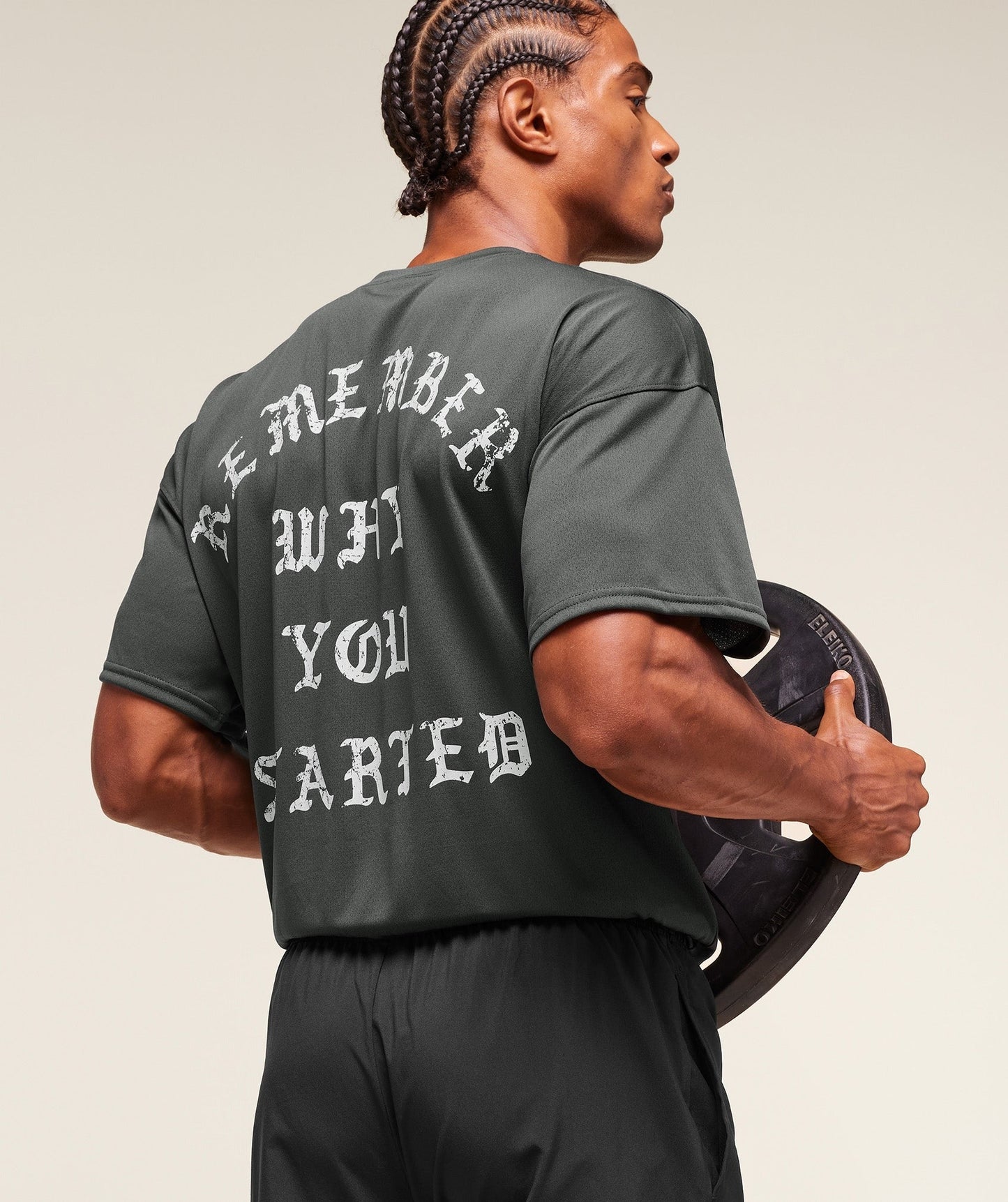 Gymshark Remember Why You Started T-Shirt - Asphalt Grey