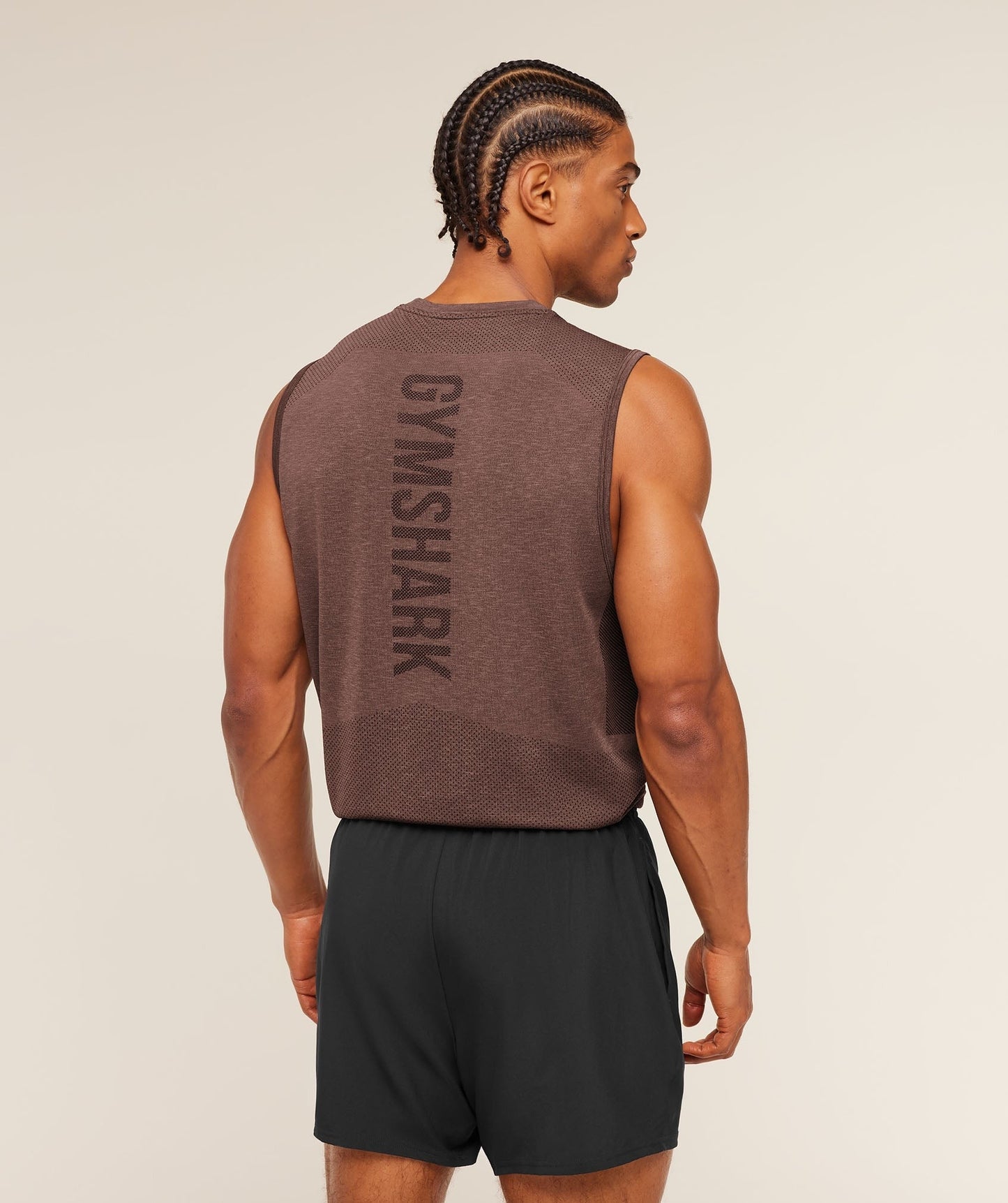 Gymshark Lightweight Seamless Tank - Soft Brown/Marl