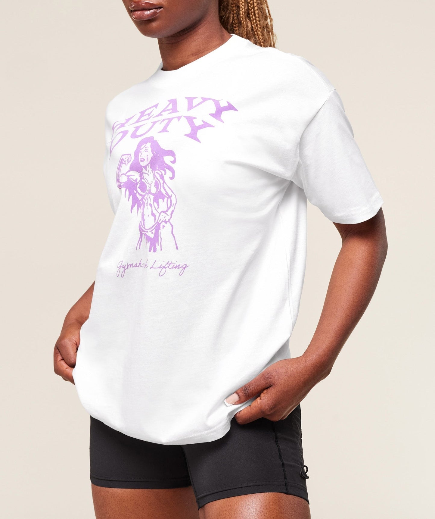 Gymshark Heavy Duty Graphic Oversized T-Shirt - White