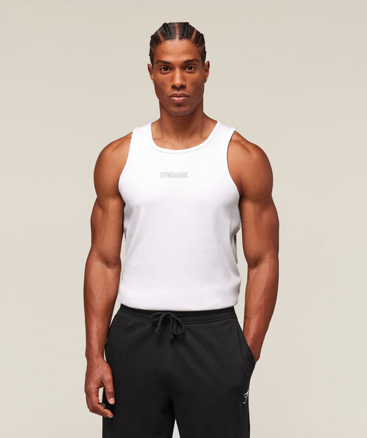 Gymshark Premium Ribbed Tank - White