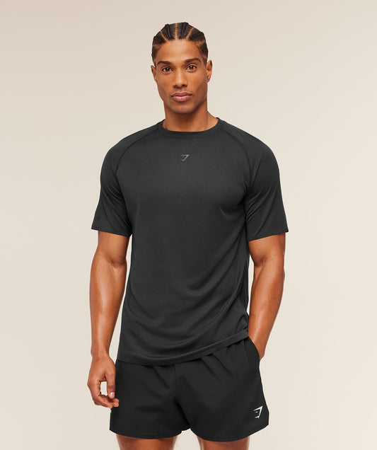 Gymshark Hybrid Engineered Jacquard T-Shirt - Black