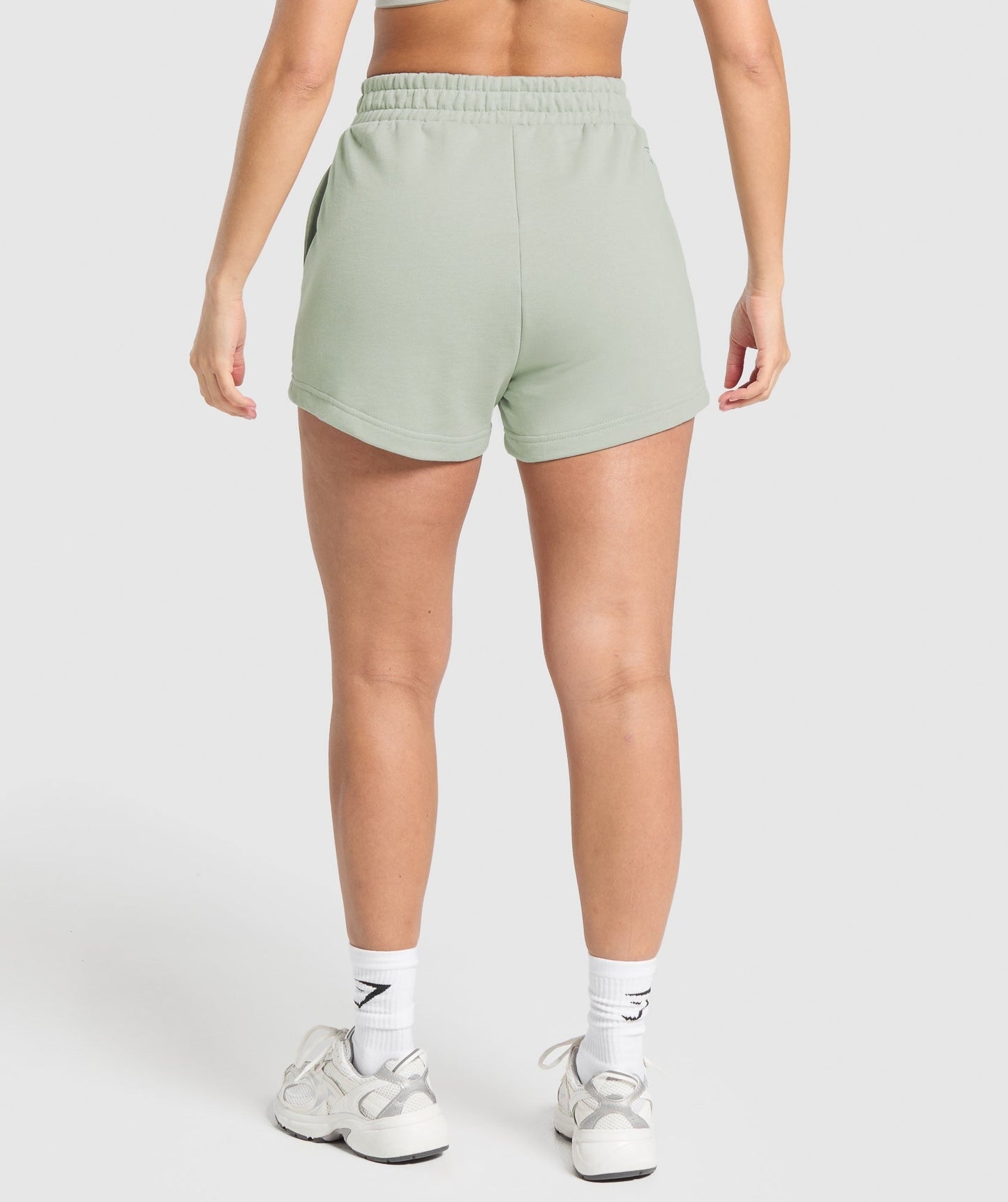 Gymshark Campus Classics Graphic Sweat Shortss - Stone Grey