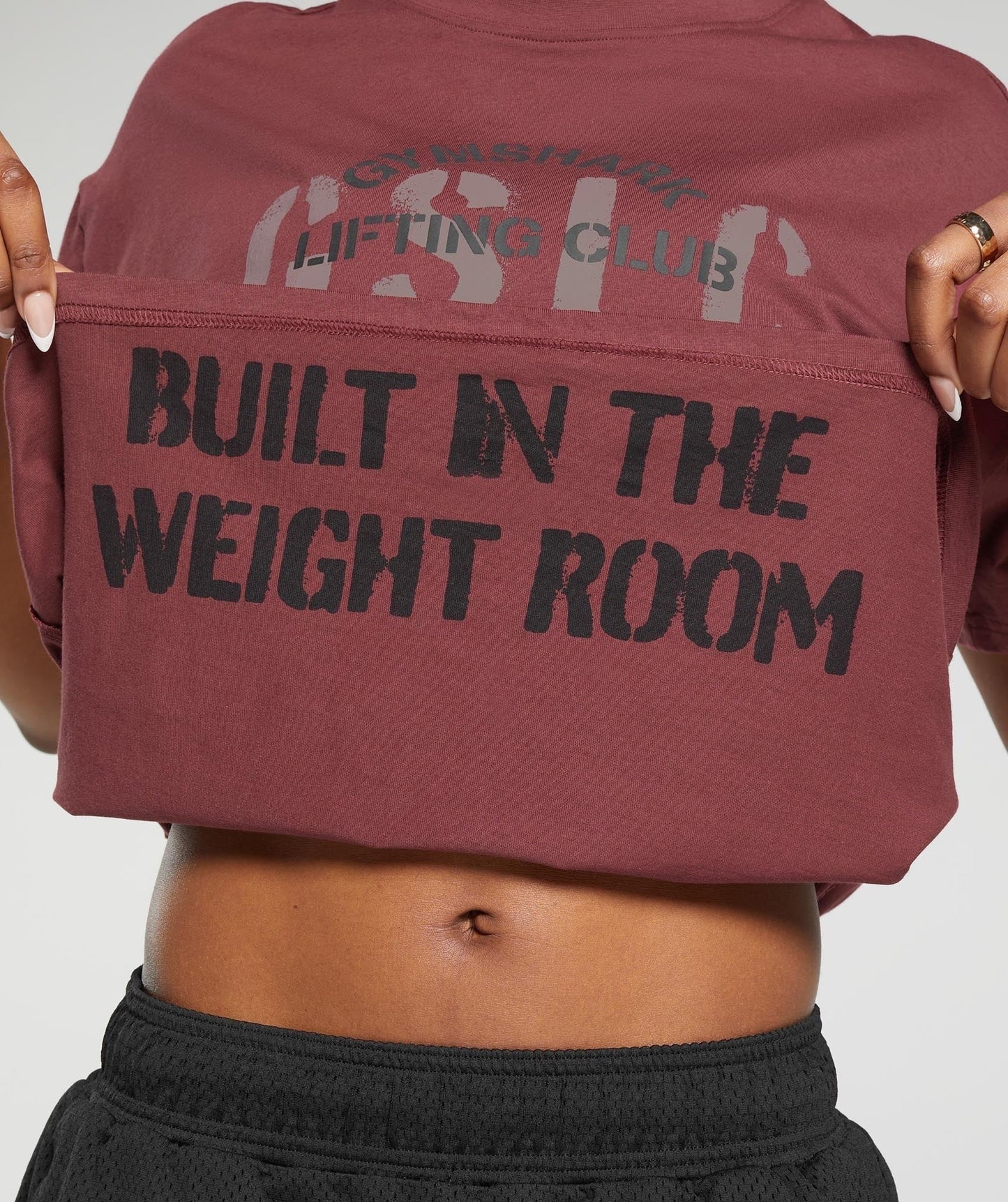 Gymshark Built Oversized T-Shirt - Washed Burgundy