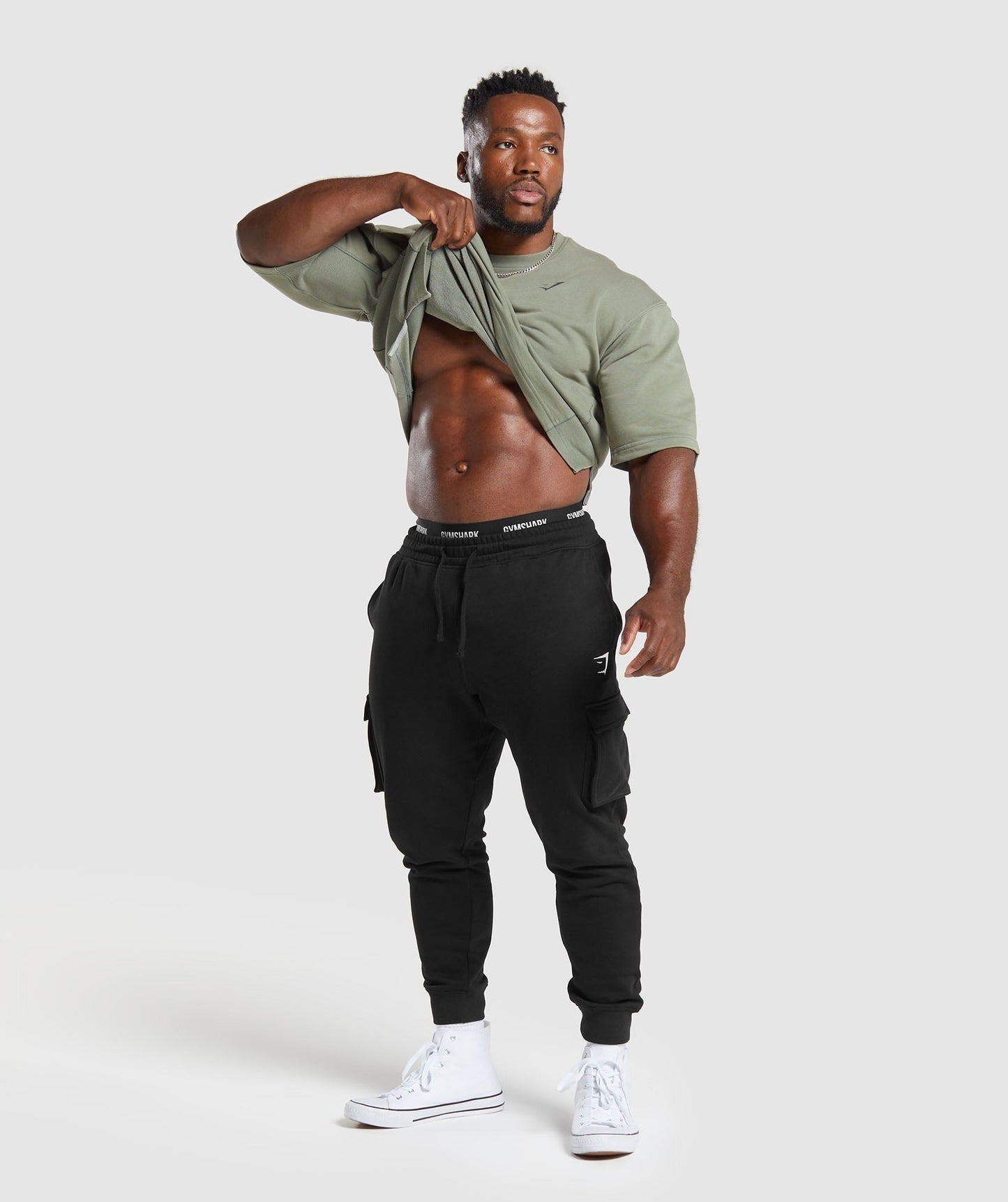 Gymshark Power Washed Short Sleeve Crew - Dusk Green