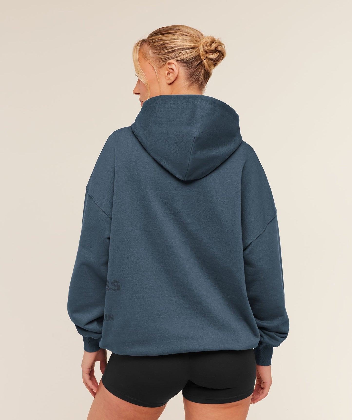 Gymshark Stacked Graphic Hoodie - Stealth Blue