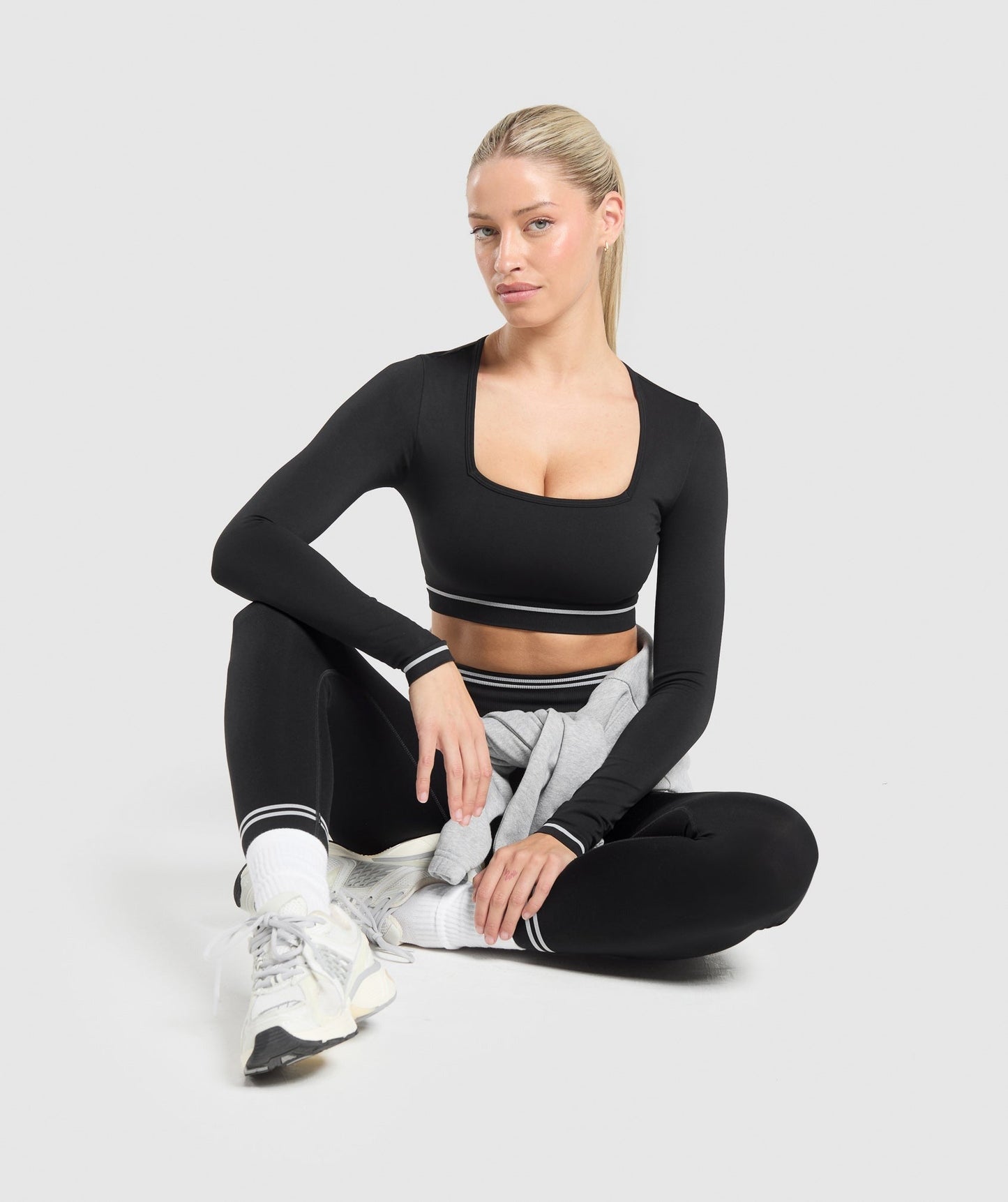 Gymshark Contrast Seamless Crop Top - Black