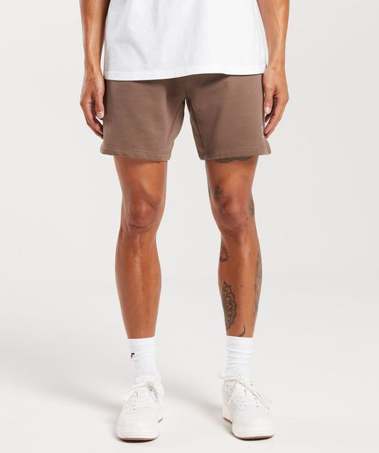 Gymshark Crest 7" Shorts - Truffle Brown