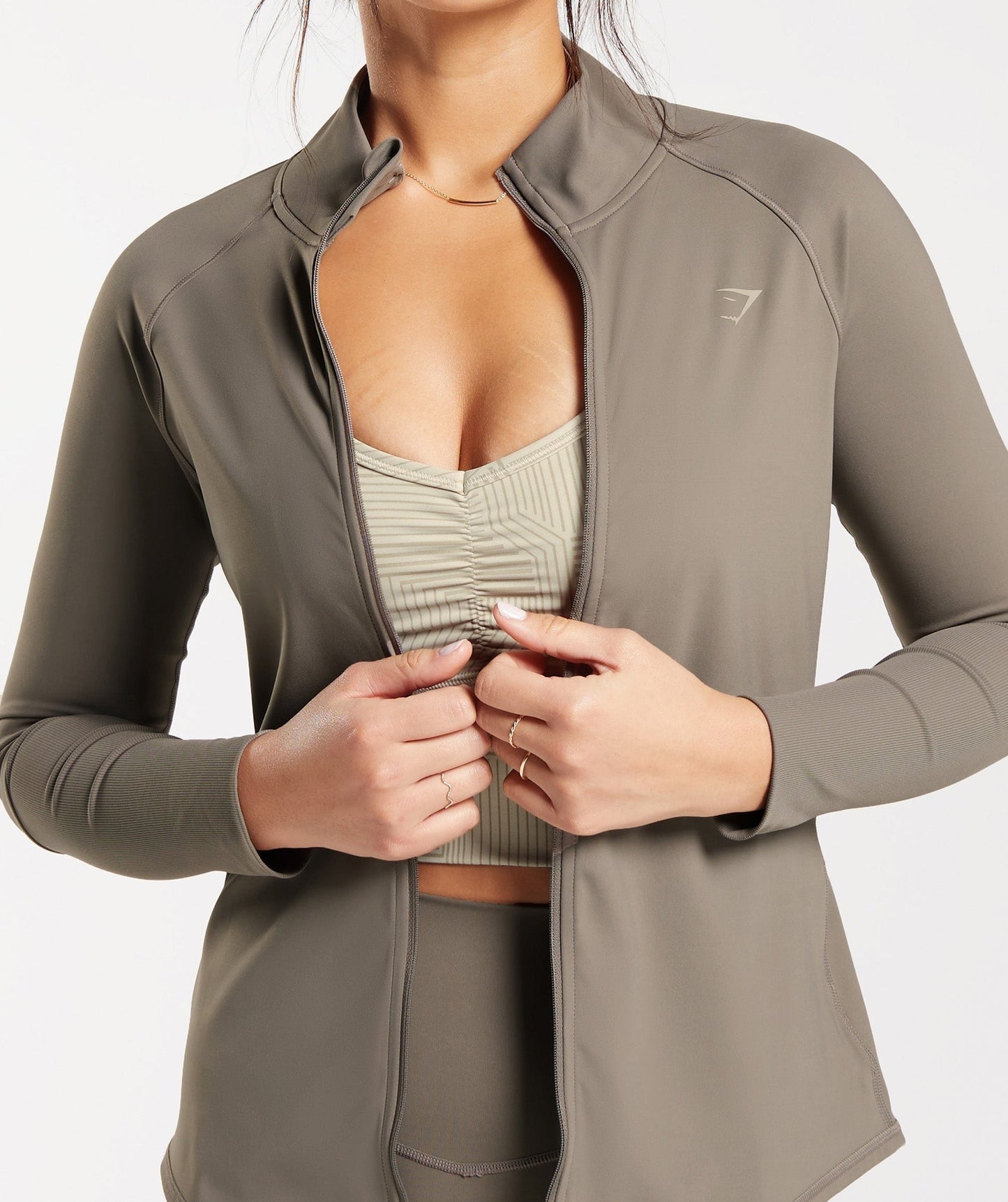 Gymshark Elevate Zip Up - Brushed Brown