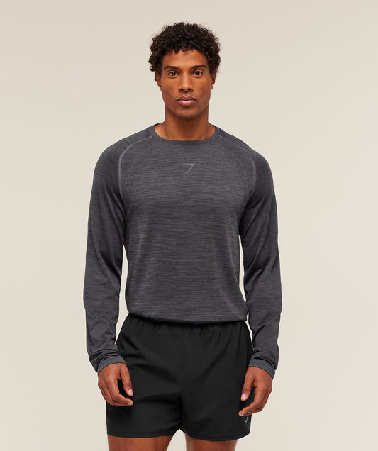 Gymshark Versatile Seamless Long Sleeve T-Shirt - Dark Grey/Black