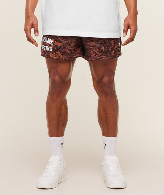 Gymshark Lifting Mesh 5" Shorts - Terracotta Orange