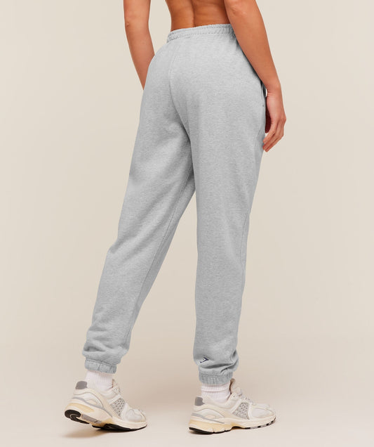Gymshark Strength and Fitness Crest Graphic Joggers - Light Grey Core Marl