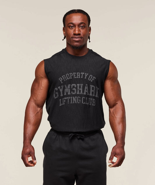 Gymshark Lightweight Slub Textured Tank - Black