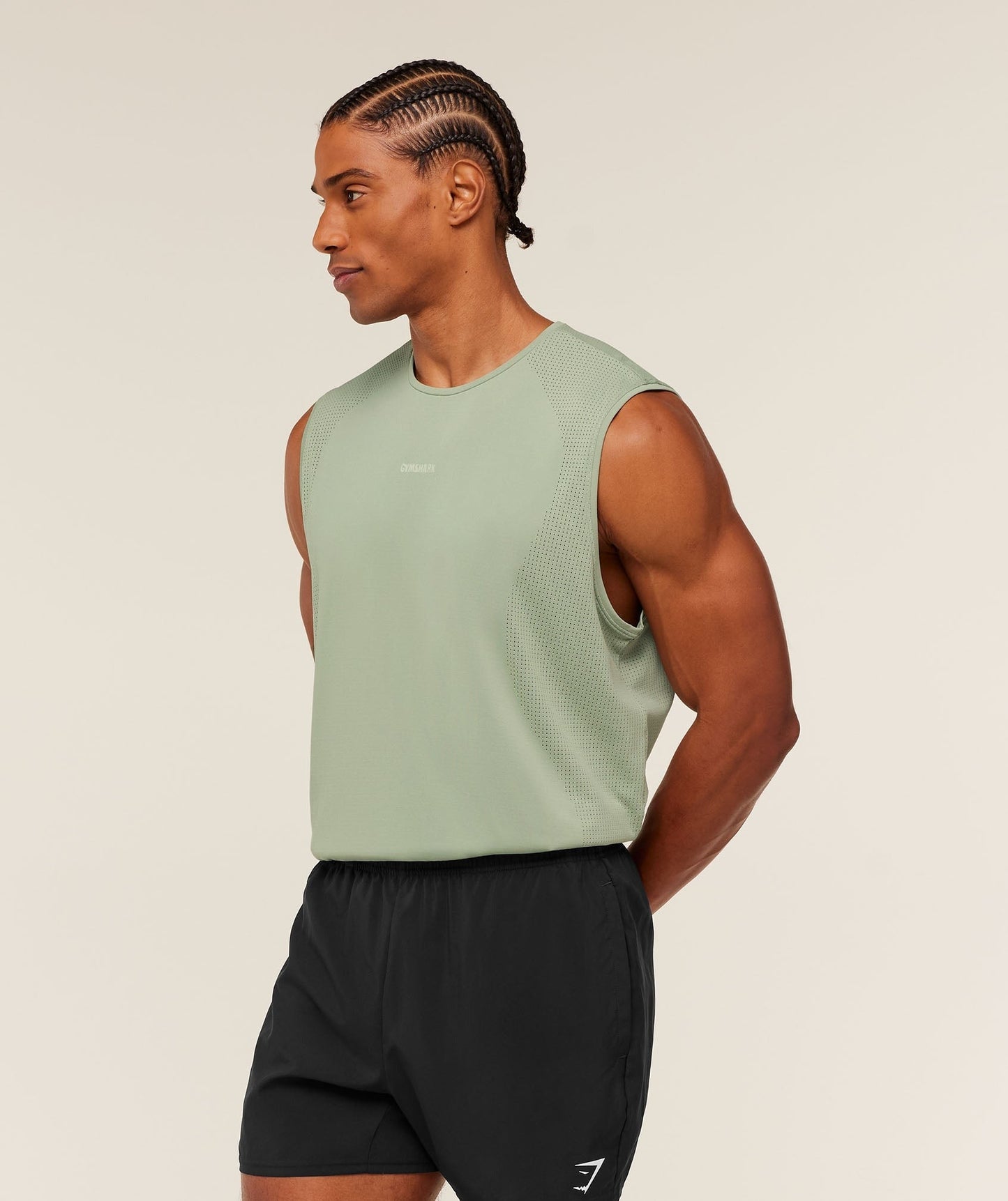 Gymshark Distance Seamless Tank - Haze Green / Haze Green