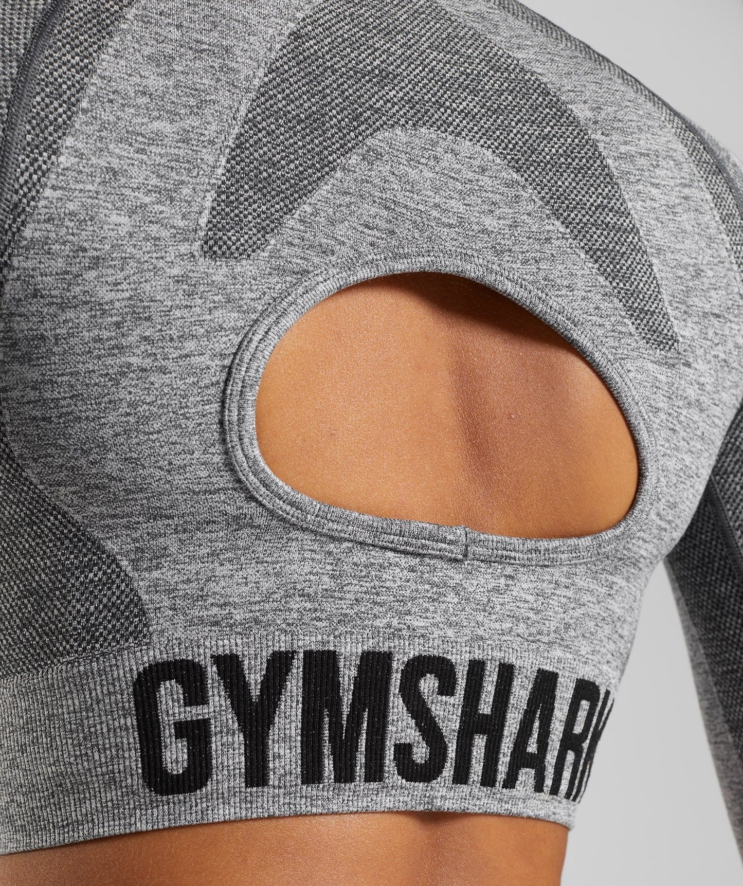 Gymshark Flex Long Sleeve Crop Top - Charcoal Grey Marl