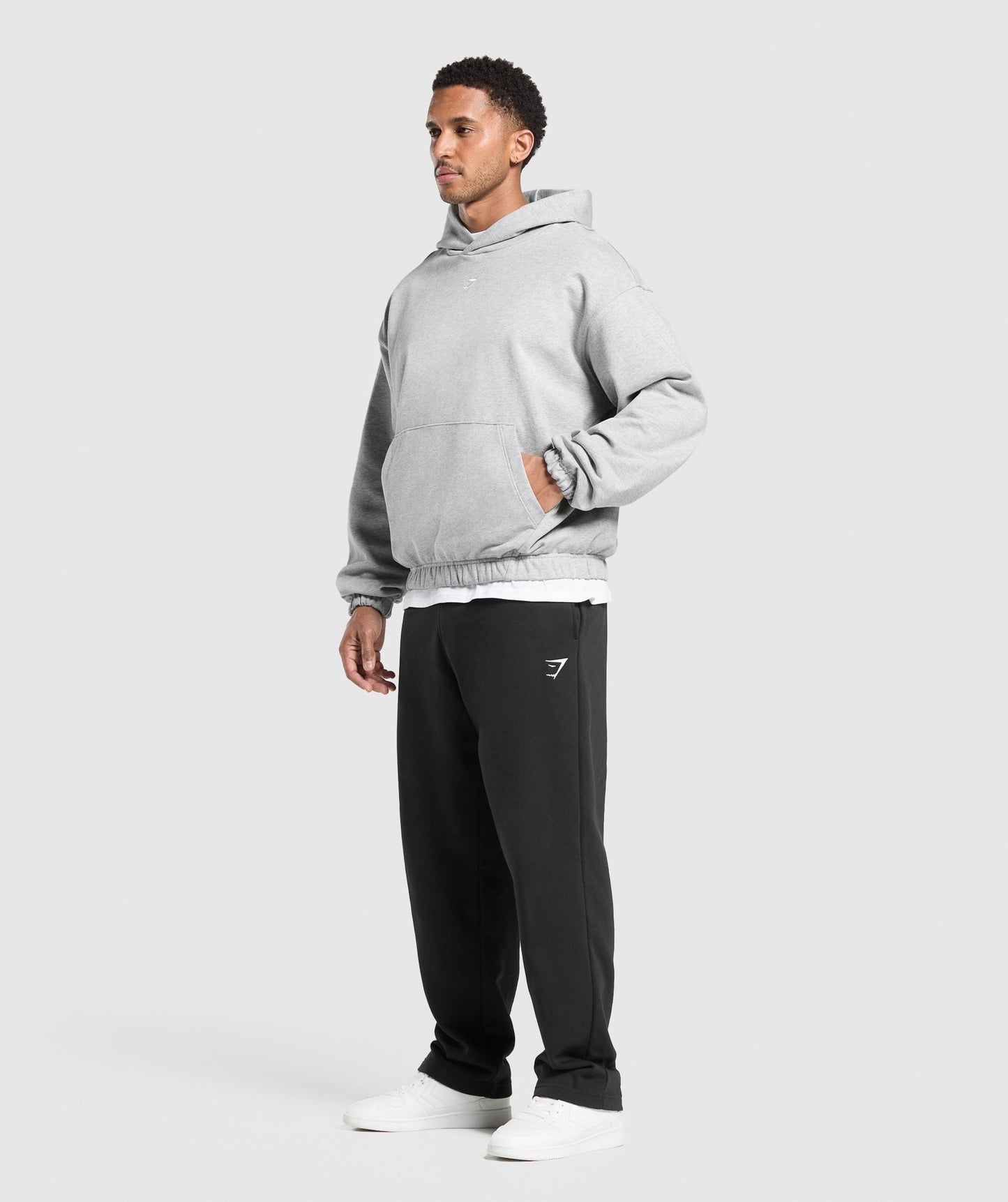 Gymshark Rest Day Essentials Hoodie - Light Grey Core Marl