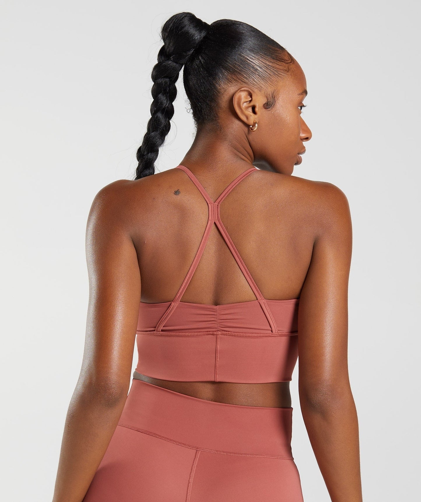 Gymshark ELEVATE LONGLINE SPORTS BRA - Rose Brown
