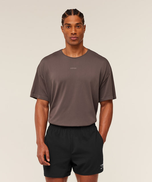 Gymshark Distance Seamless T-Shirt - Cool Brown / Cool Brown