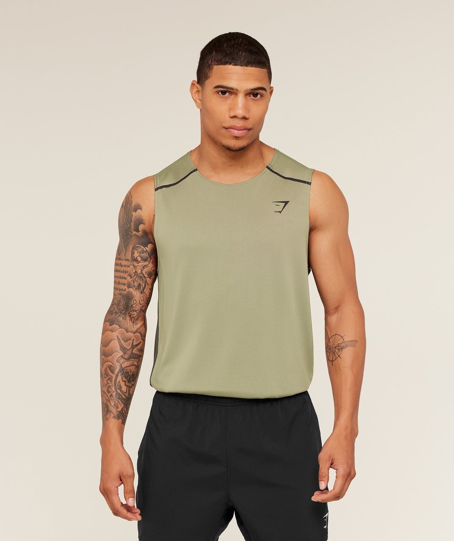 Gymshark Arrival Contrast Tank - Grounded Green / Strength Green