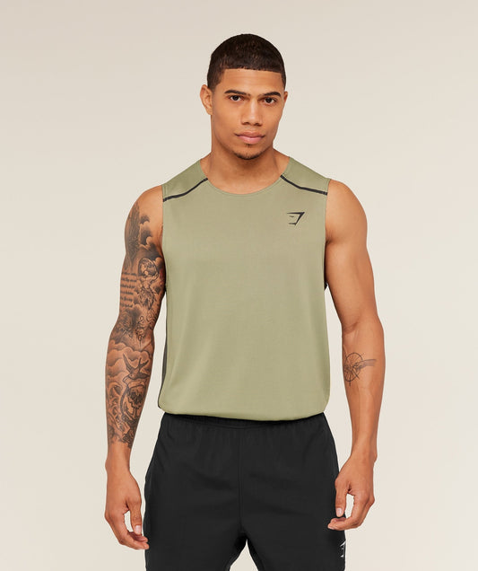 Gymshark Arrival Contrast Tank - Grounded Green / Strength Green