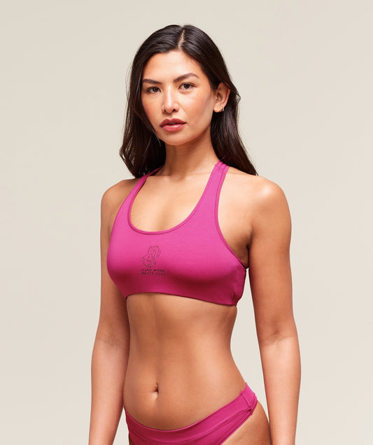 Gymshark Deadlift Graphic Cotton Bralette - Winning Pink