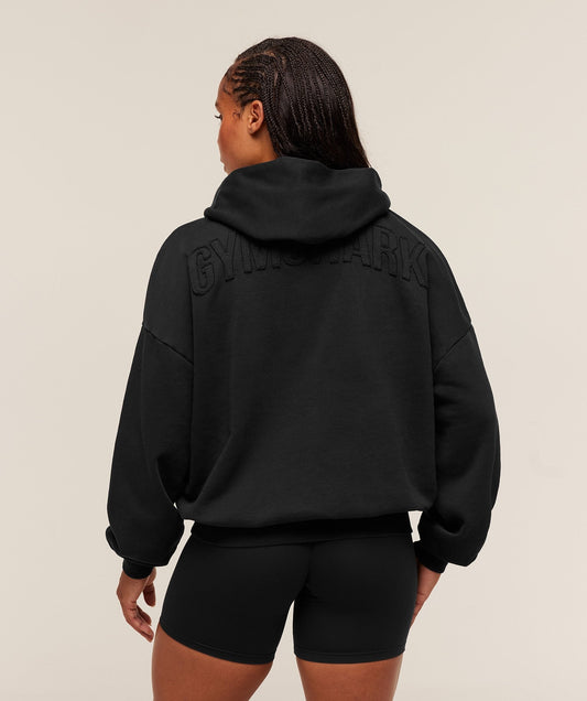Gymshark Power Washed Oversized Hoodie - Black/Acid Wash