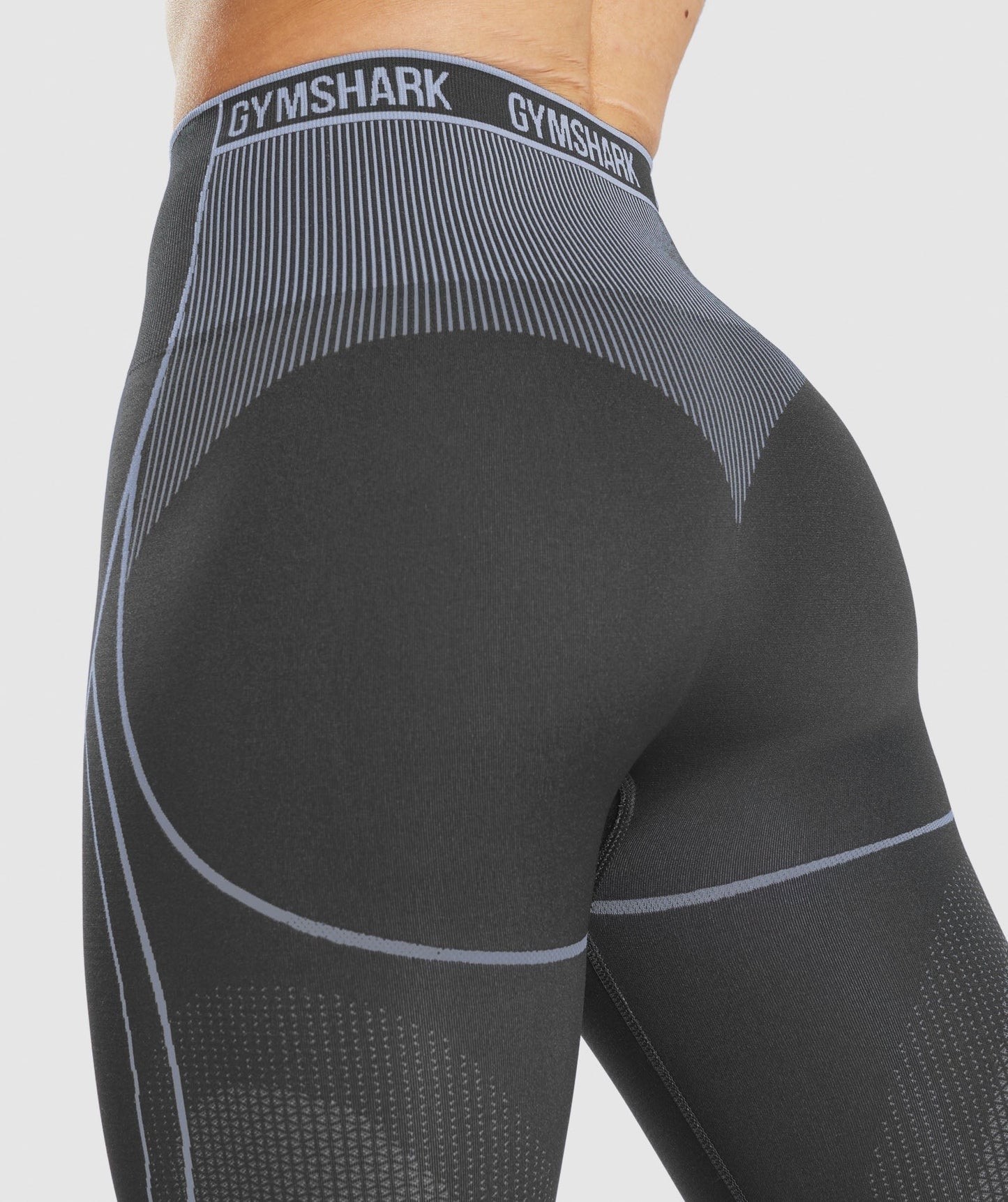 Gymshark Apex Seamless High Rise Leggings - Onyx Grey/Lavender Blue