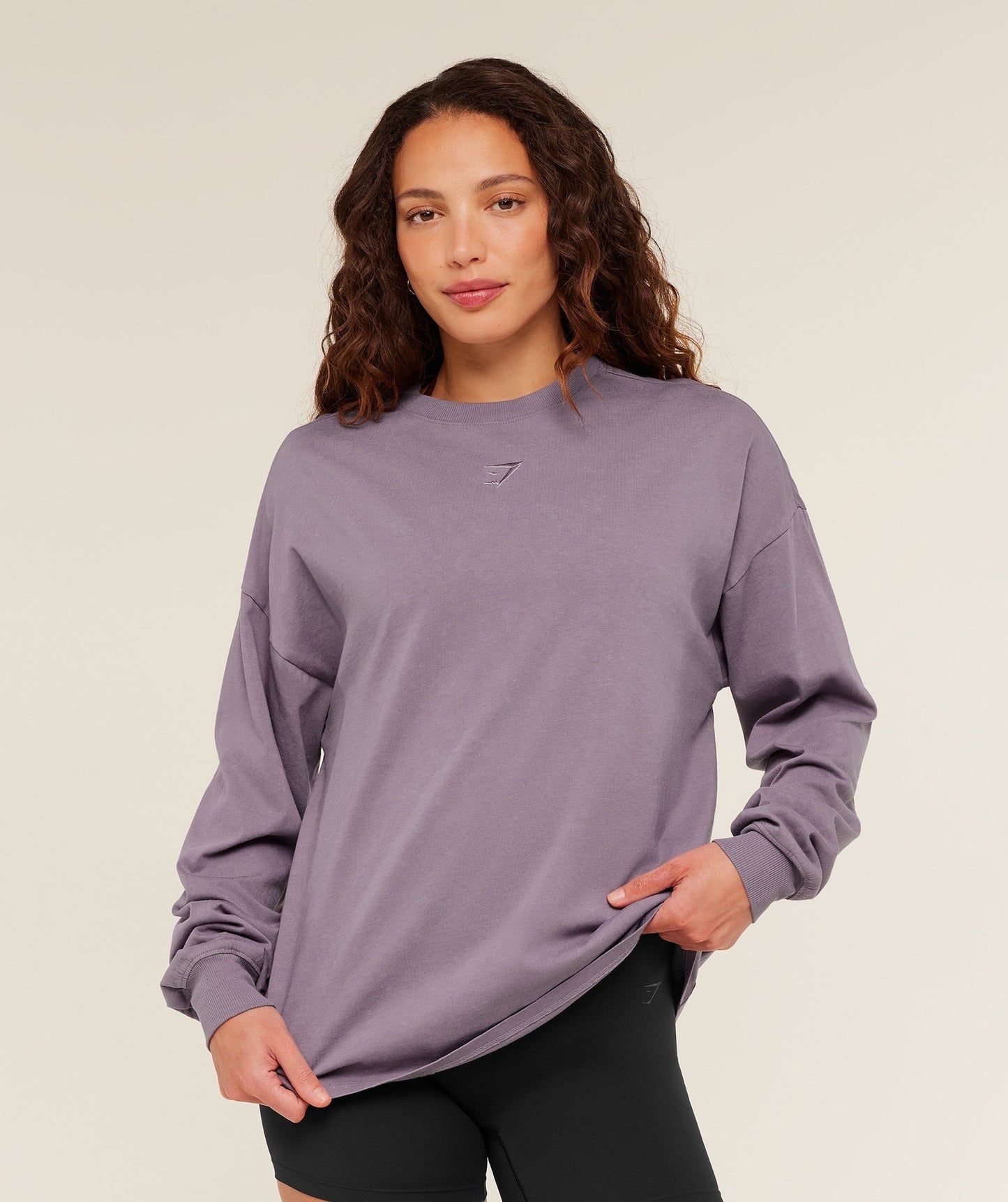 Gymshark Power Washed Long Sleeve Top - Dusk Purple/Acid Wash
