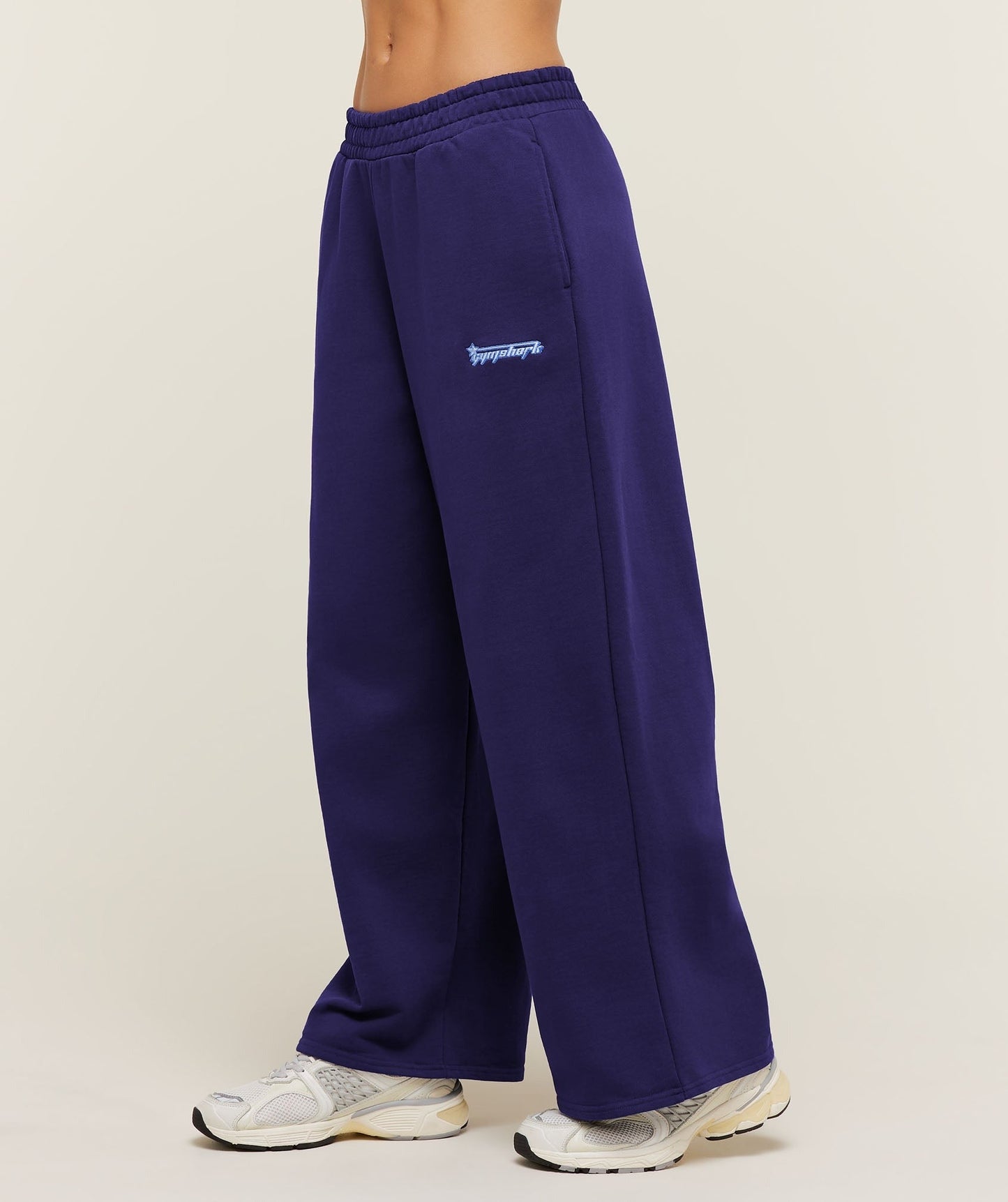 Gymshark Script Embroidery Wide Leg Pants - Indigo Purple
