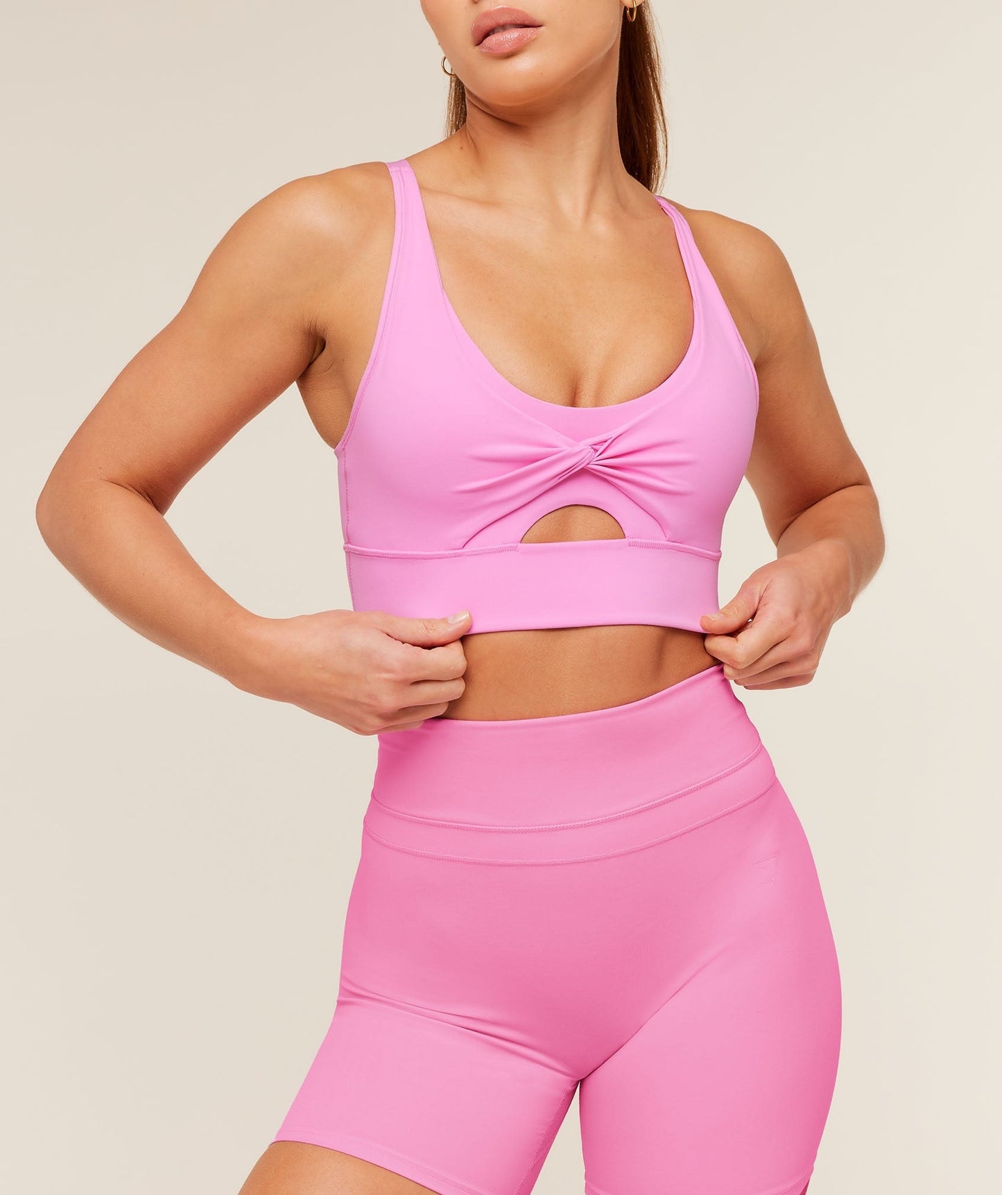 Gymshark Twist Front Sports Bra - Focus Pink