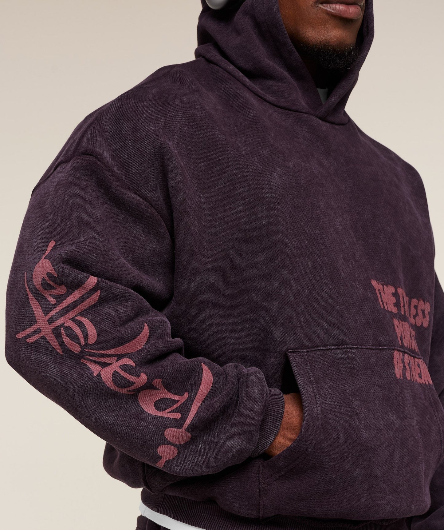 Gymshark Power x Frazetta Graphic Hoodie - Asphalt Grey/Plum Brown