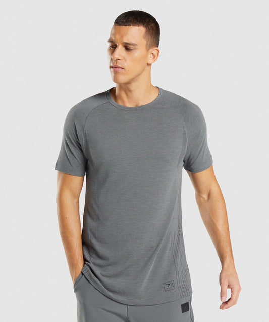 Gymshark Retake Seamless T-Shirt - Black/Charcoal Marl