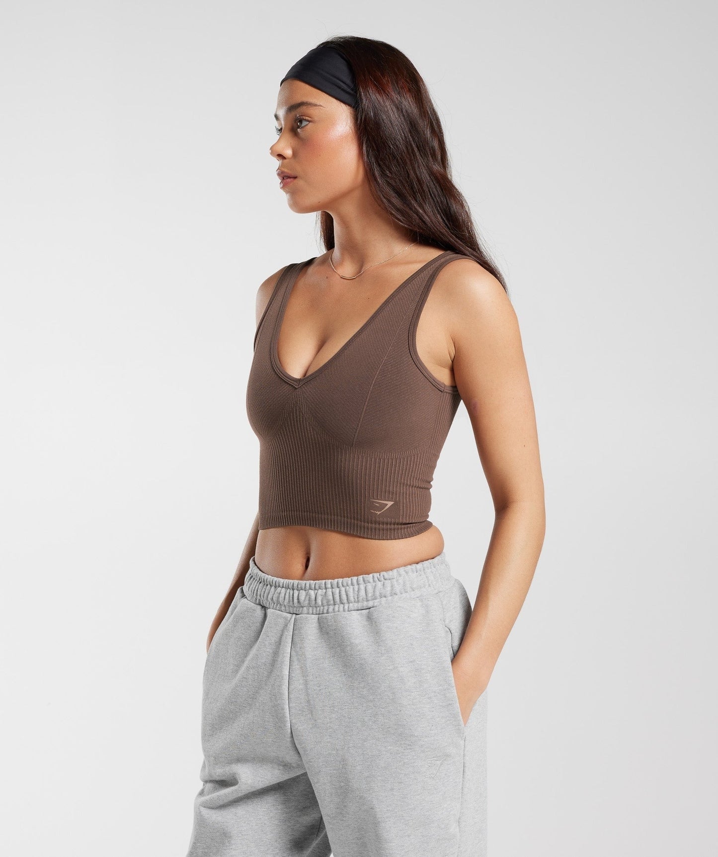 Gymshark Rest Day Seamless Midi Tank - Oak Brown