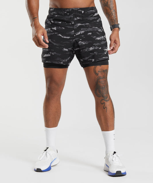 Gymshark Sport 5" 2 In 1 Shorts - Onyx Grey/Black