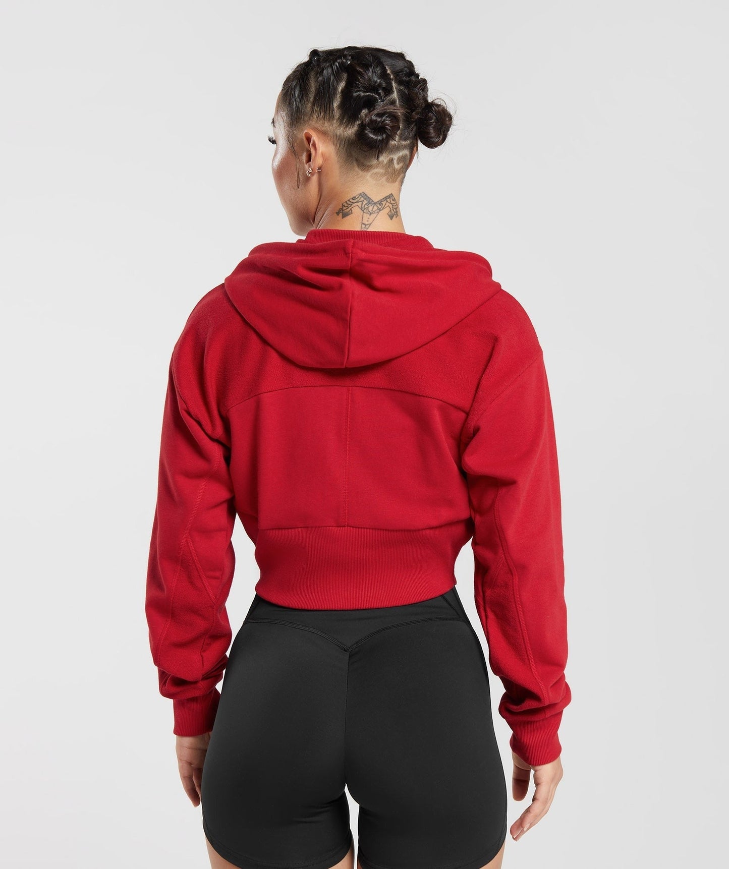 Gymshark GS Power Crop Zip Hoodie - Carmine Red