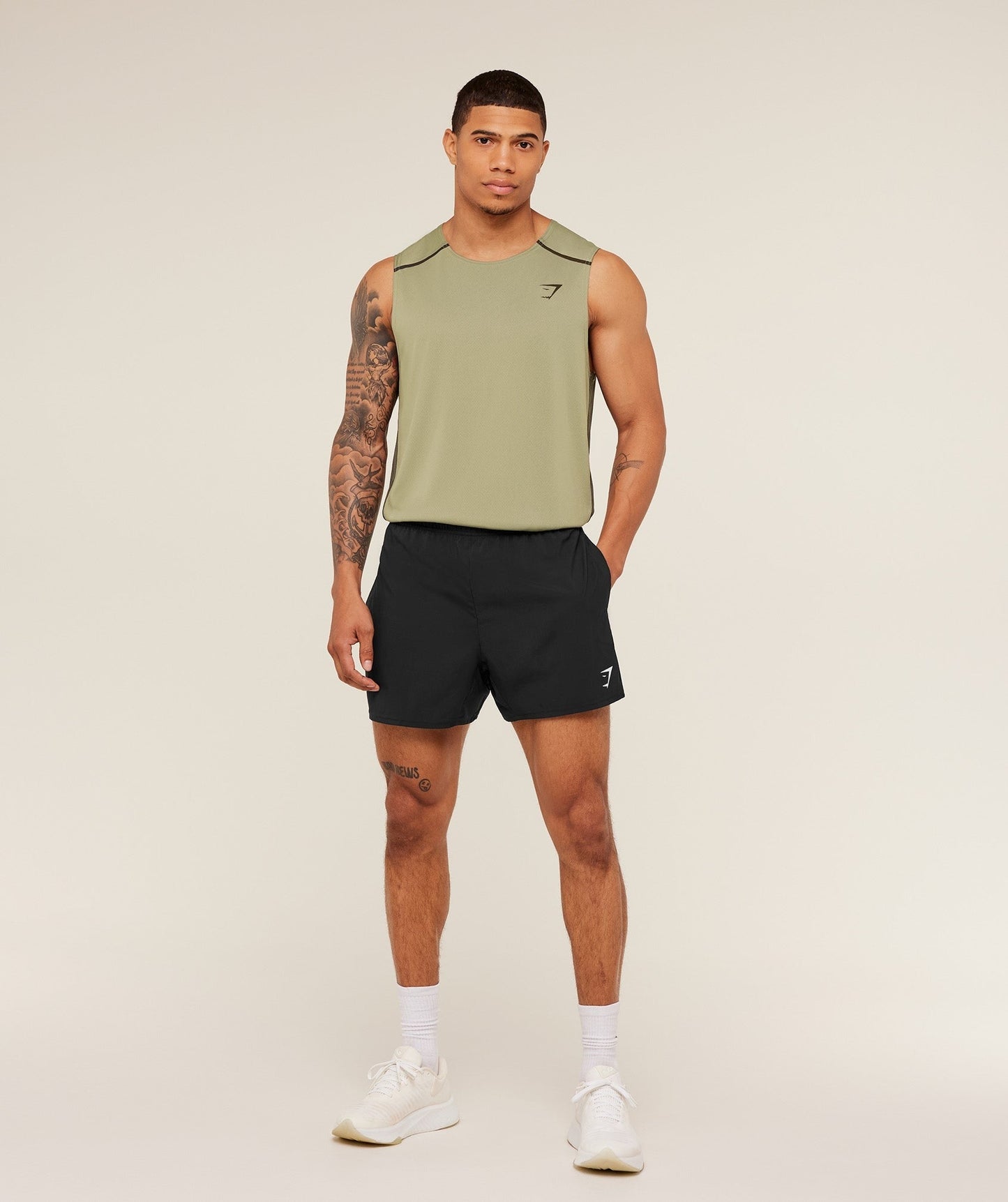 Gymshark Arrival Contrast Tank - Grounded Green / Strength Green