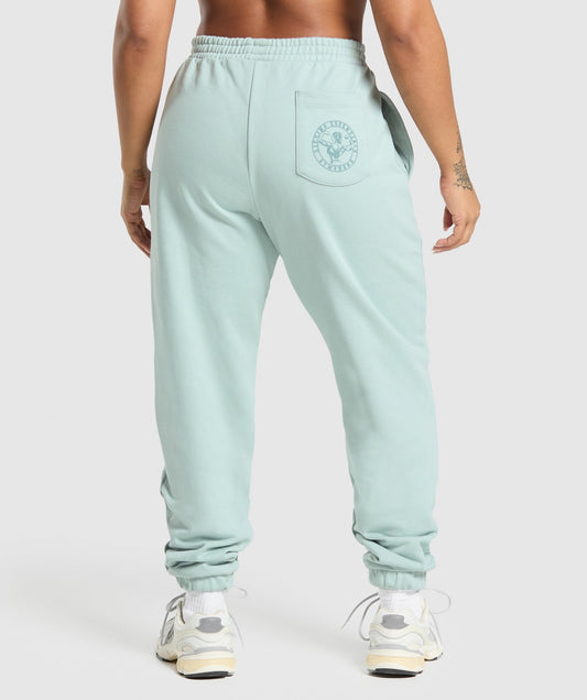 Gymshark Back Gains Graphic Joggers - Morning Blue