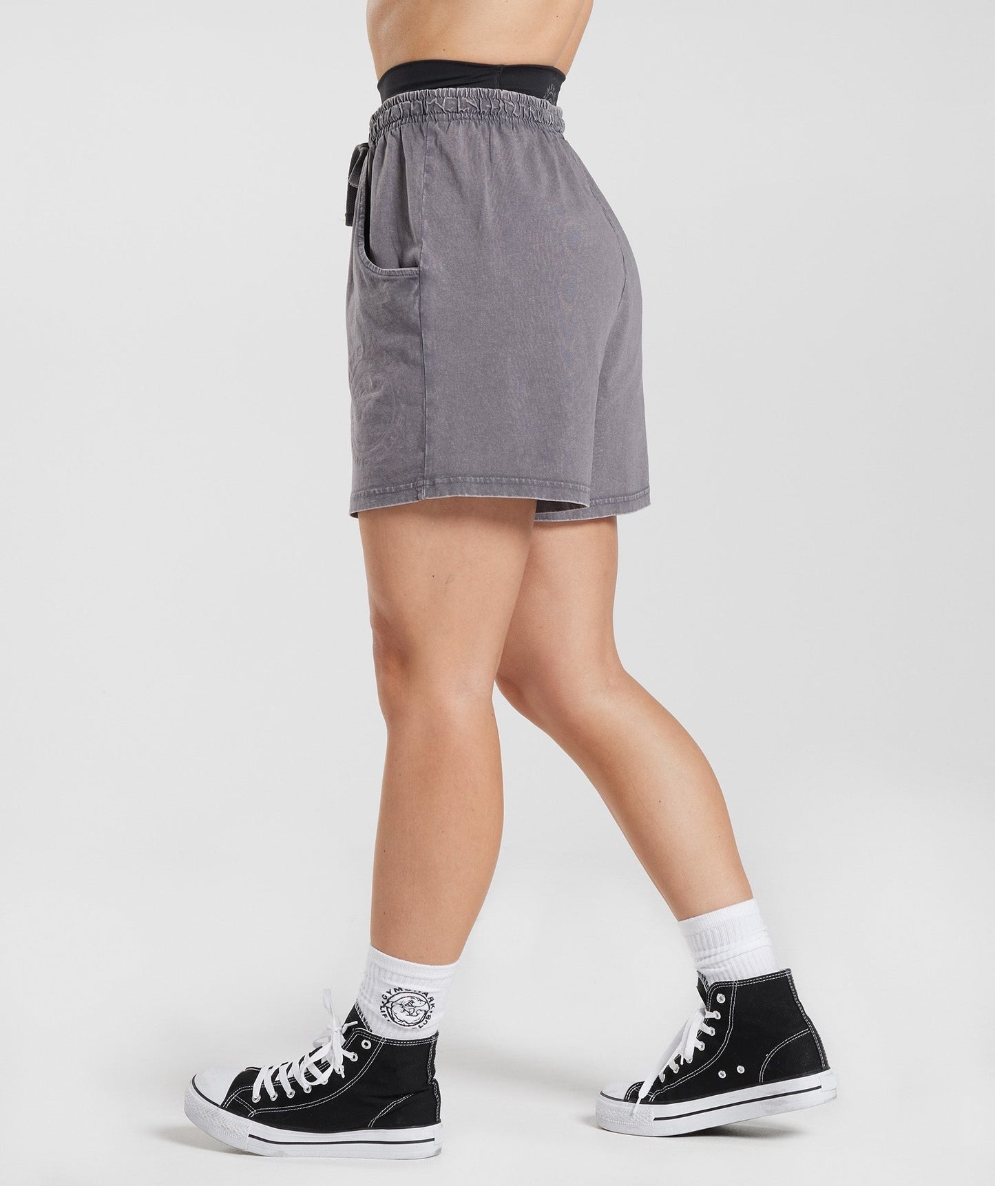 Gymshark Legacy Loose Shorts - Titanium Grey/Acid Wash