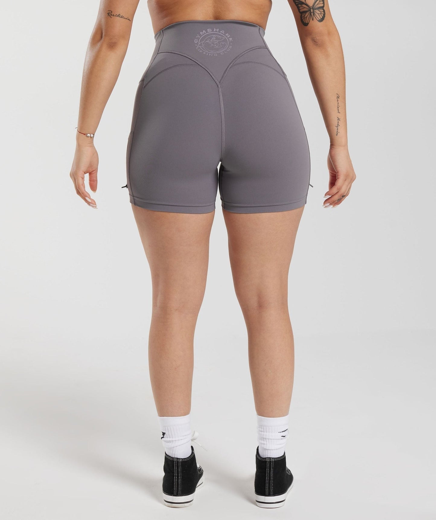 Gymshark Legacy Ruched Tight Shorts - Titanium Grey