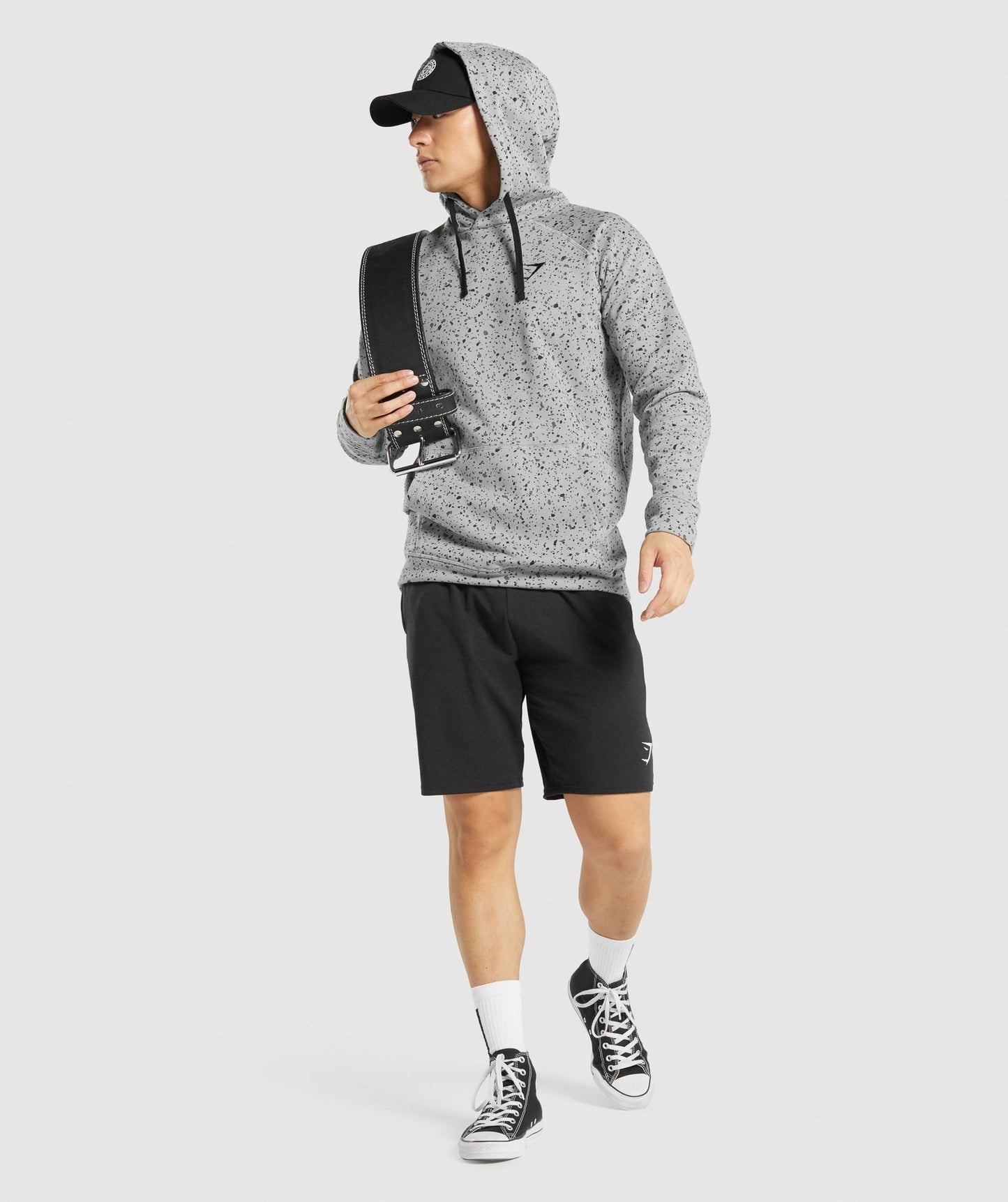 Gymshark Micro Print Hoodie - Light Grey Print