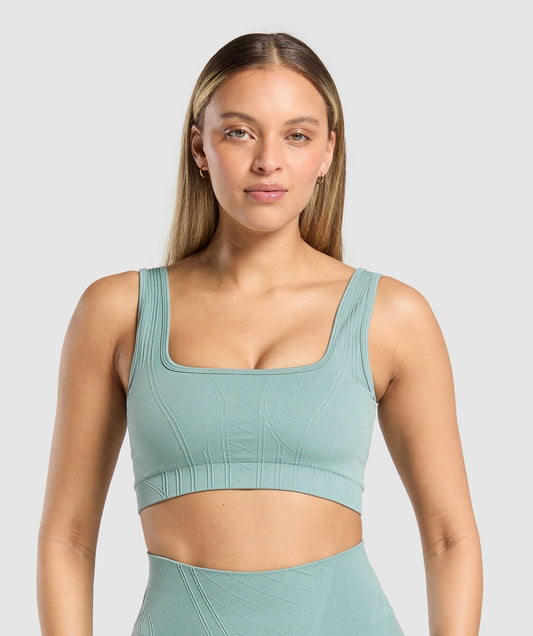 Gymshark Corset Seamless Sports Bra - Celeste Blue