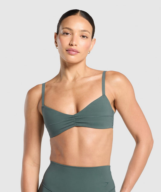 Gymshark Elevate Ruched Sports Bra - Slate Teal