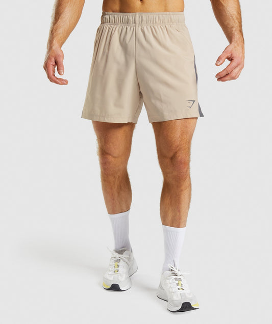 Gymshark Sport 7" Shorts - Toasted Brown/Silhouette Grey