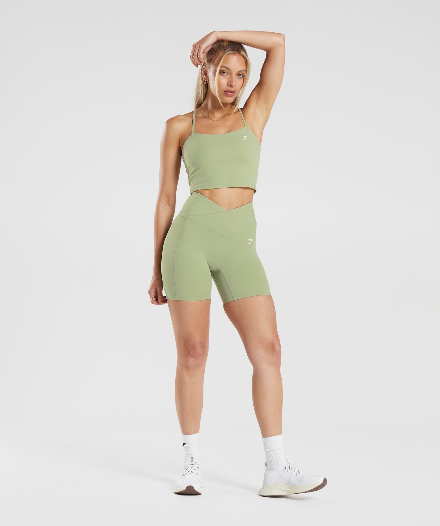 Gymshark Crossover Shorts - Light Sage Green